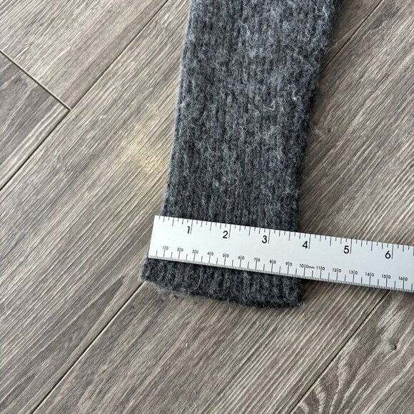 VTG Wool Sweater Womens M Grey Angora Cardigan Full Zip Nordic Fair Isle READ - Picture 10 of 12